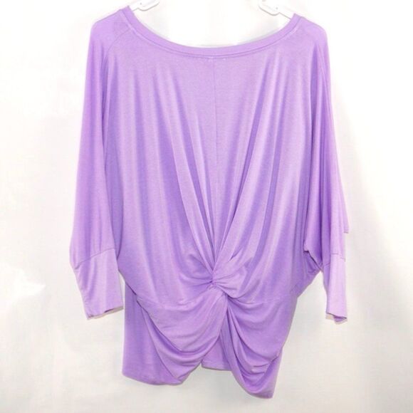 Umgee Lavendar Tunic-Style Top with Knot Tie, Small - Picture 3 of 4